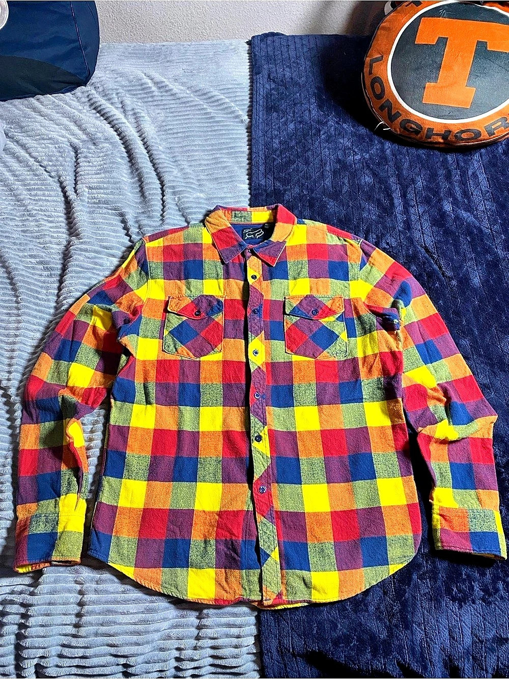 Rusty mens Plaid Button Down Large